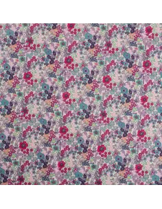 Tissu, Popeline de Coton Fleurie Digitale, Multicolore, Laize 150 cm, 100% Coton 75g/m²