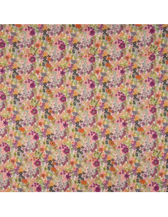 Popeline de coton, impression digitale, fleurs roses