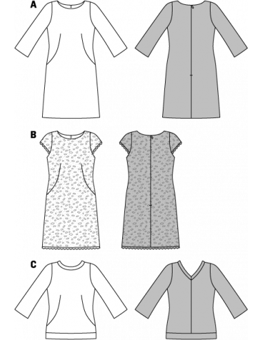 Patron Burda 7031 Robe et Tee-Shirt