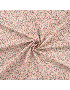 Tissu, Popeline de Coton Fleurie Digitale, Imprimé Floral Multicolore, Laize 150 cm, 100% Coton 75g/m² 2