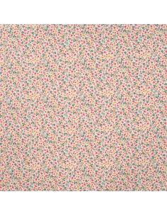 Tissu, Popeline de Coton Fleurie Digitale, Imprimé Floral Multicolore, Laize 150 cm, 100% Coton 75g/m²