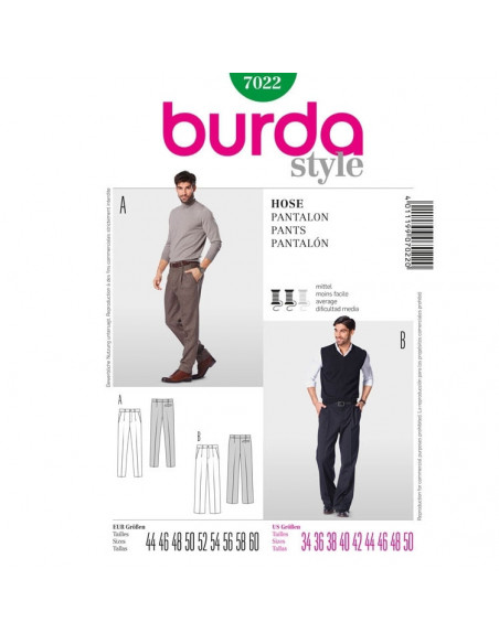 Patron Burda 7022 Pantalon
