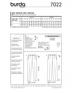 Patron Burda 7022 Pantalon 2