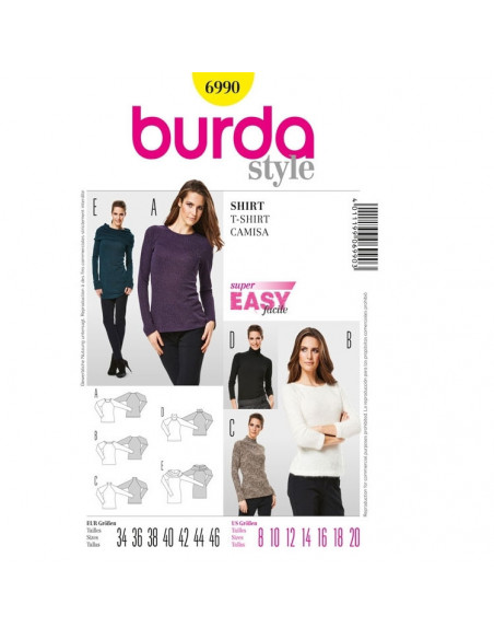 Patron Burda 6990 Tee-Shirt