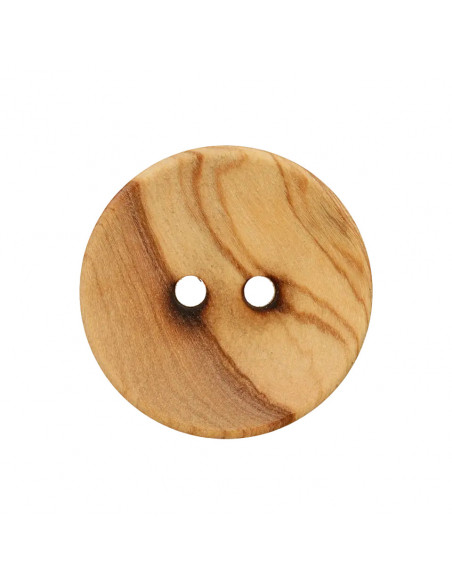 Bouton bois 2 trous, 38mm, naturel vernis