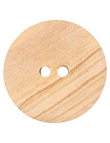 Bouton Bois, 2 Trous, 28mm, naturel