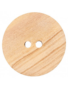 Bouton Bois, 2 trous, 23mm, naturel