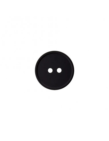Bouton polyester, 2 trous, 10mm, noir