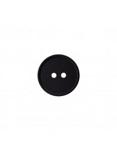 Bouton polyester, 2 trous, 12mm, noir