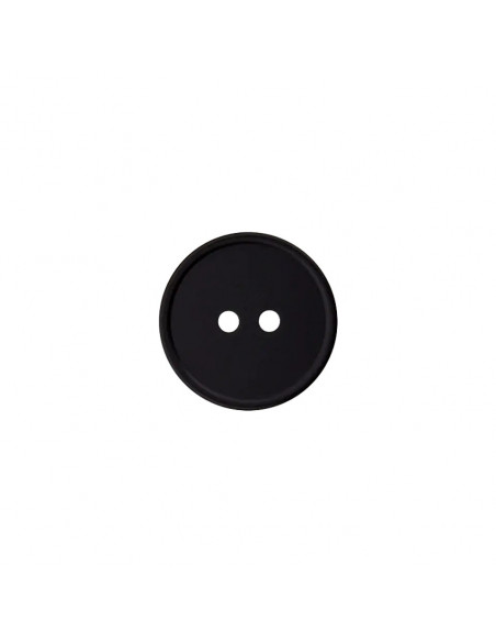 Bouton polyester, 2 trous, 12mm, noir