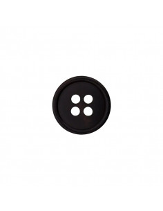 Bouton polyester, 4 trous, 12mm, noir