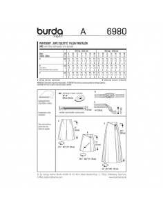 Patron Burda 6980 Jupe - culotte 2