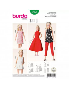 Patron Burda 6960 Idée Creative Habits de poupée