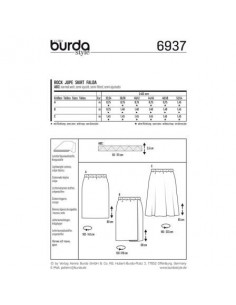 Patron Burda 6937 - Jupe droite ou évasée Femme du 34 au 56 (FR) 2