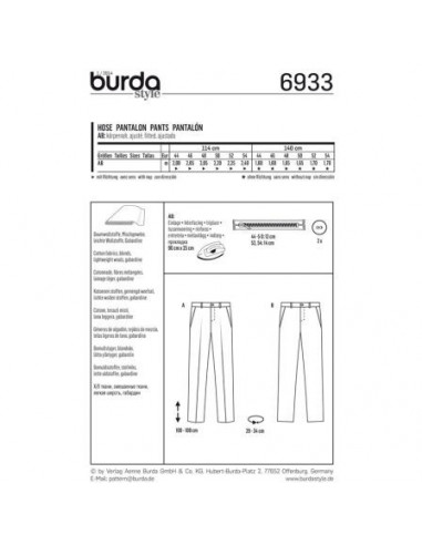 Patron Burda 6933 Pantalon