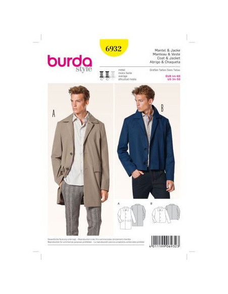 Patron Burda 6932 Manteau et veste