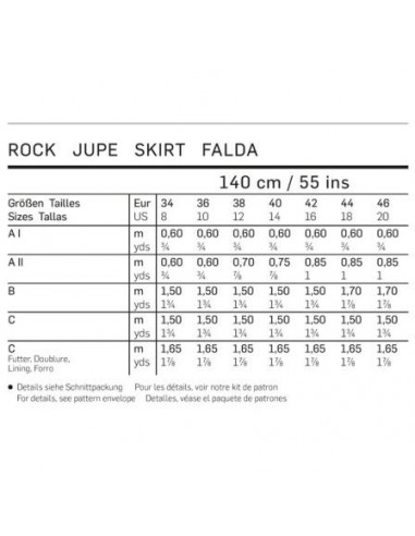 Patron Burda 6904 Jupe