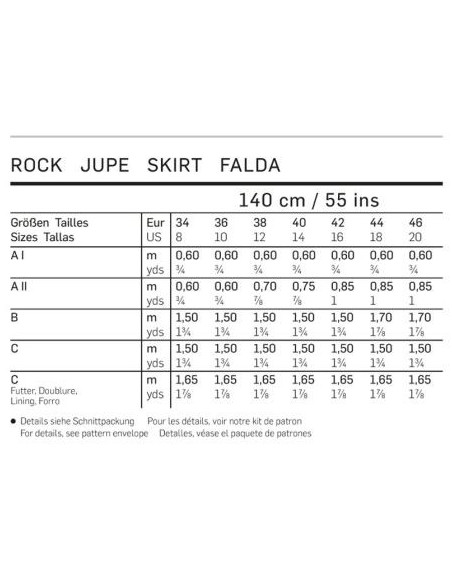 Patron Burda 6904 Jupe