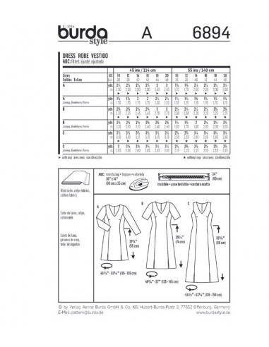 Patron Burda 6894 Robe