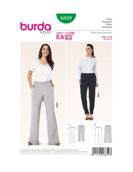 Patron Burda 6859 Pantalon