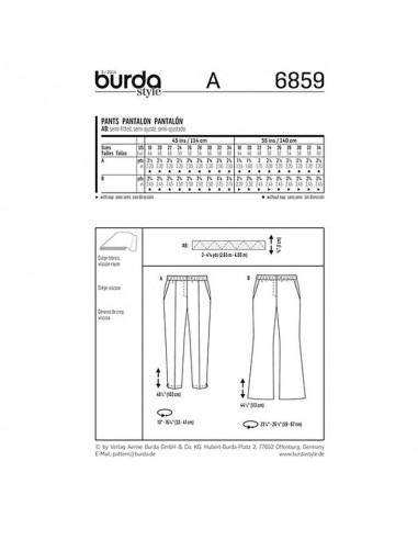 Patron Burda 6859 Pantalon