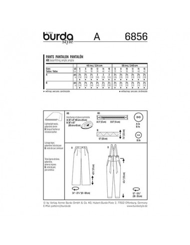 Patron Burda 6856 Pantalon
