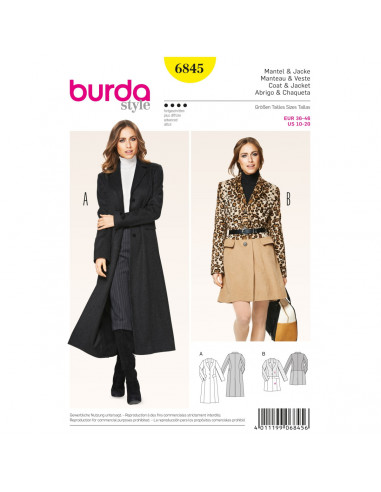 Patron Burda 6845 Manteau et veste