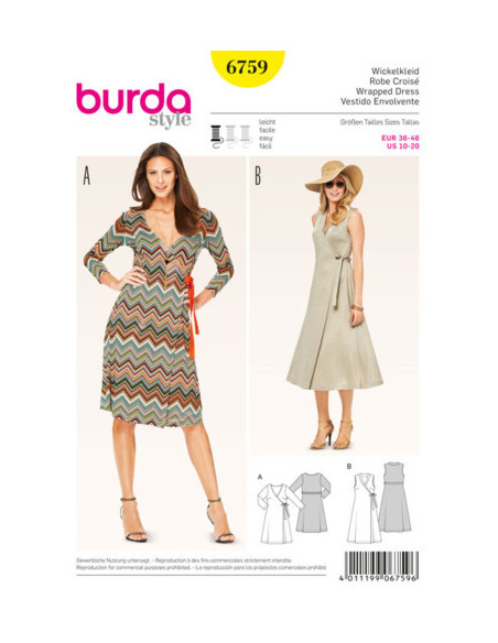 Patron Burda 6759 Robe