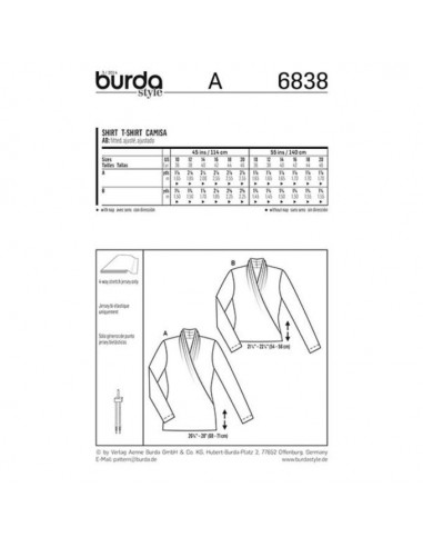 Patron Burda 6838 Tee-Shirt