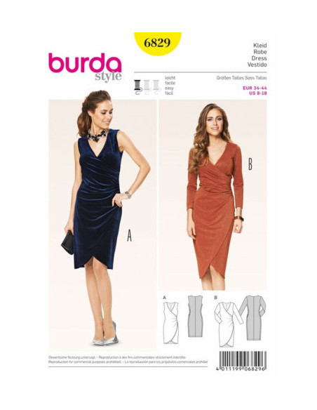Patron Burda 6829 Robe