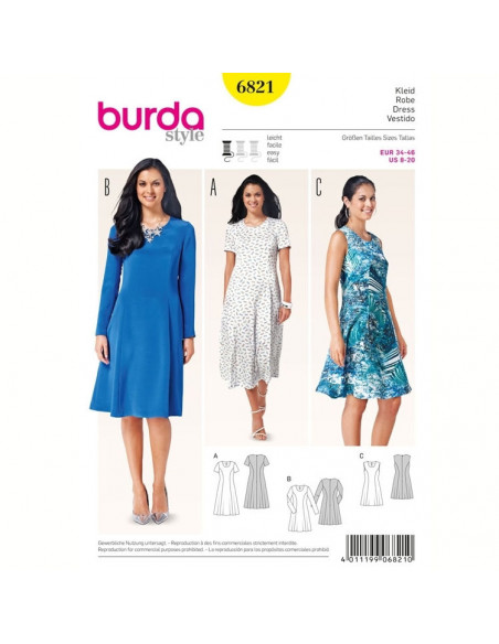 Patron Burda 6821 Robe