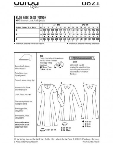 Patron Burda 6821 Robe