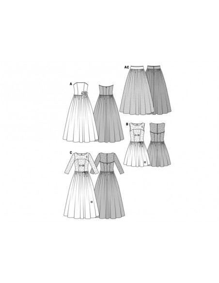 Patron Burda 6776 Robe de mariée et robe de soirée