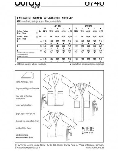 Patron Burda 6740 Peignoir
