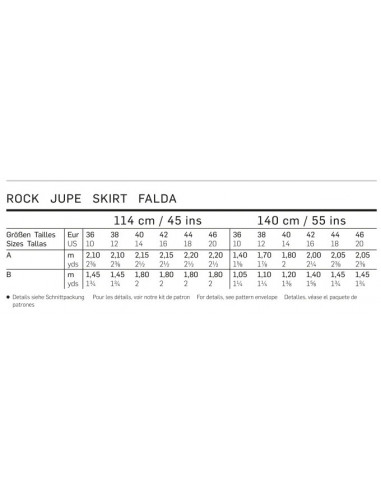 Patron Burda 6733 Jupe