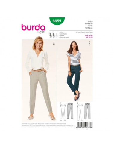Patron Burda 6689 Pantalon