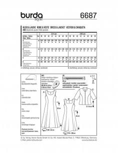 Patron Burda 6687 Robe et veste 2