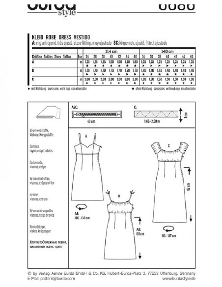 Patron Burda 6686 Robe