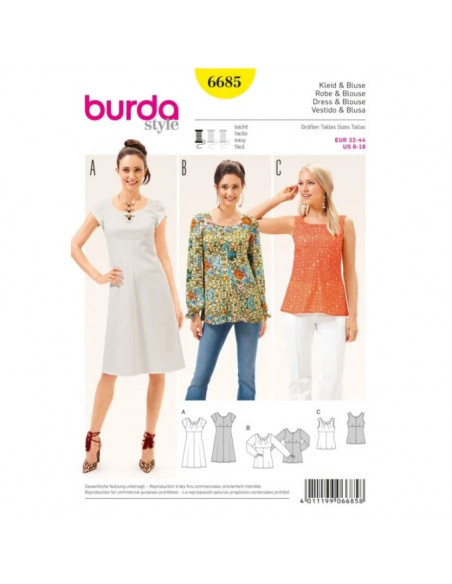Patron Burda 6685 Robe et blouse
