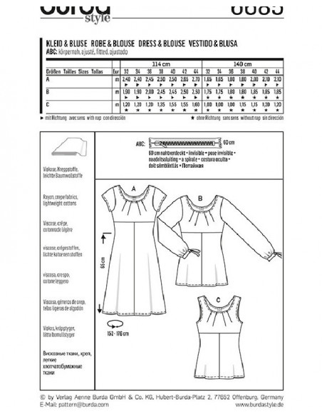 Patron Burda 6685 Robe et blouse