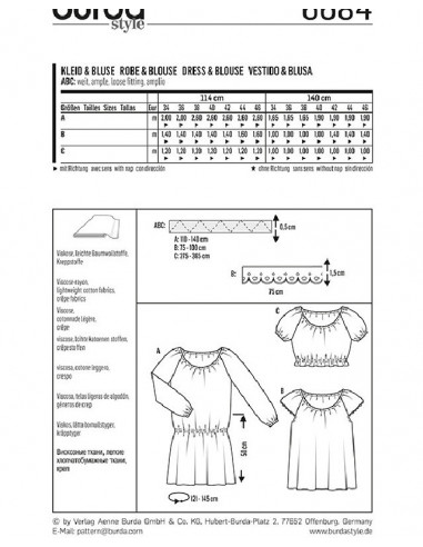 Patron Burda 6684 Robe et blouse