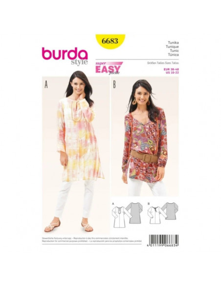 Patron Burda 6683 Tunique