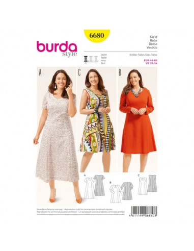 Patron Burda 6680 Robe