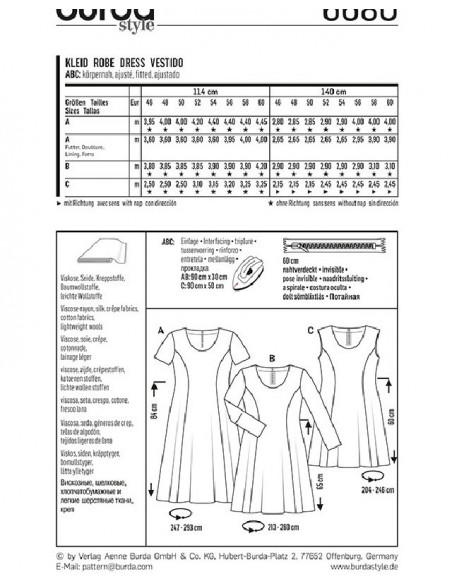 Patron Burda 6680 Robe