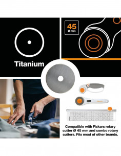 Lames de rechange pour couteaux rotatifs, Titanium, Fiskars, 45mm 2