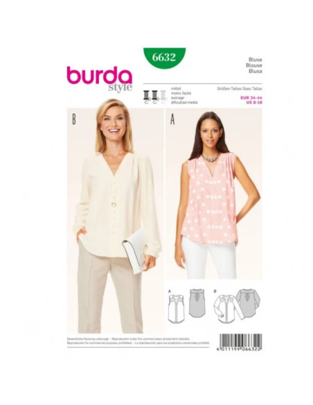 Patron Burda 6632 Tunique