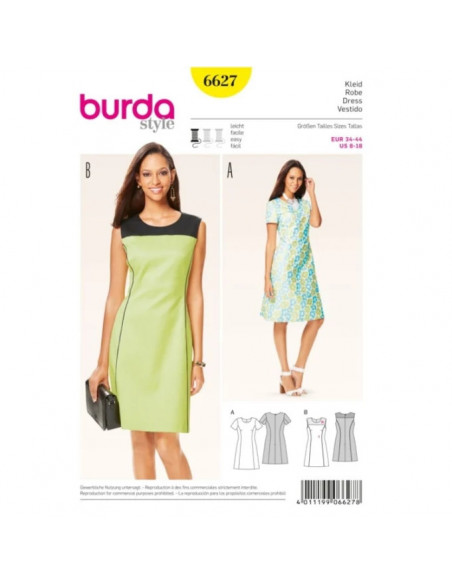 Patron Burda 6627 Robe