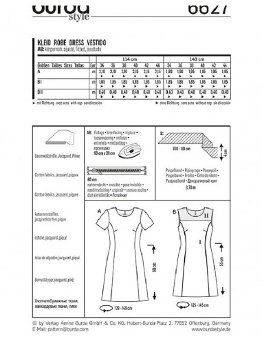 Patron Burda 6627 Robe