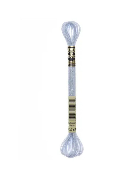 Fil à broder, Mouliné Effet Lumière DMC Art 317W, 100% Polyester, 8 m, Bleu glacier nacré (E3747)