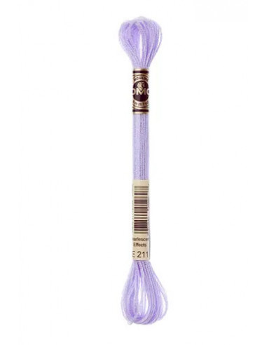 Fil à broder, Mouliné Effet Lumière DMC Art 317W, 100% Polyester, 8 m, Violet de Parme clair nacré (E211)